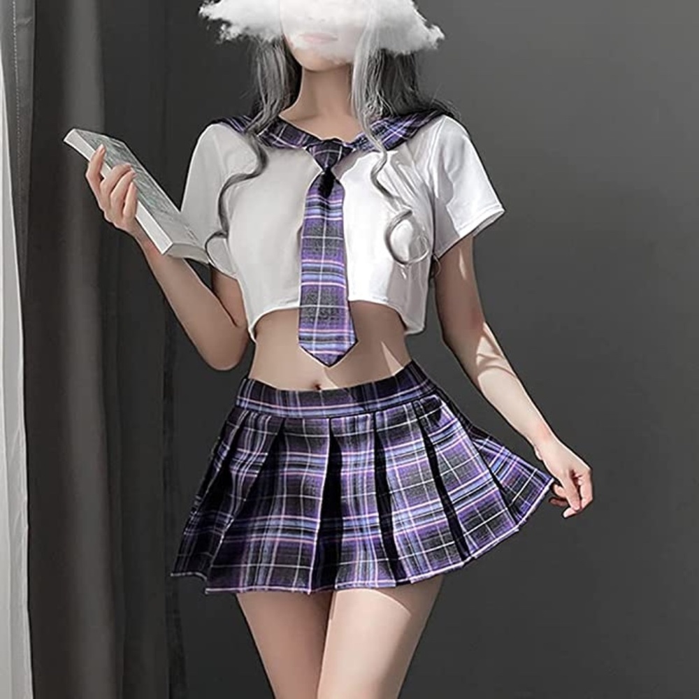 Sexy Purple School Girl Outfit